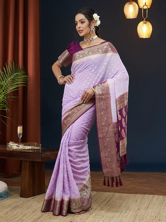 Georgette Banarasi Silk Saree With Blouse Piece