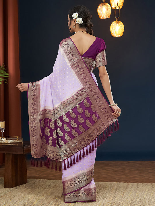 Georgette Banarasi Silk Saree With Blouse Piece