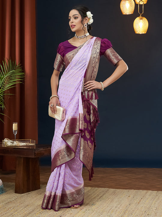 Georgette Banarasi Silk Saree With Blouse Piece