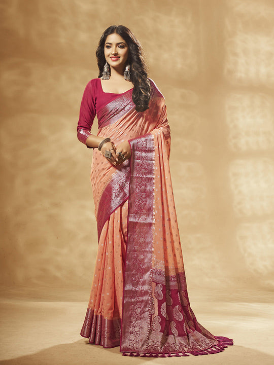Georgette Banarasi Silk Saree With Blouse Piece