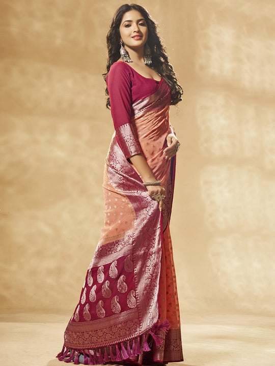 Georgette Banarasi Silk Saree With Blouse Piece