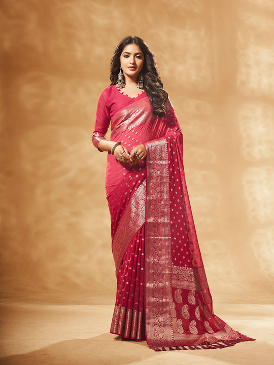 Georgette Banarasi Silk Saree With Blouse Piece