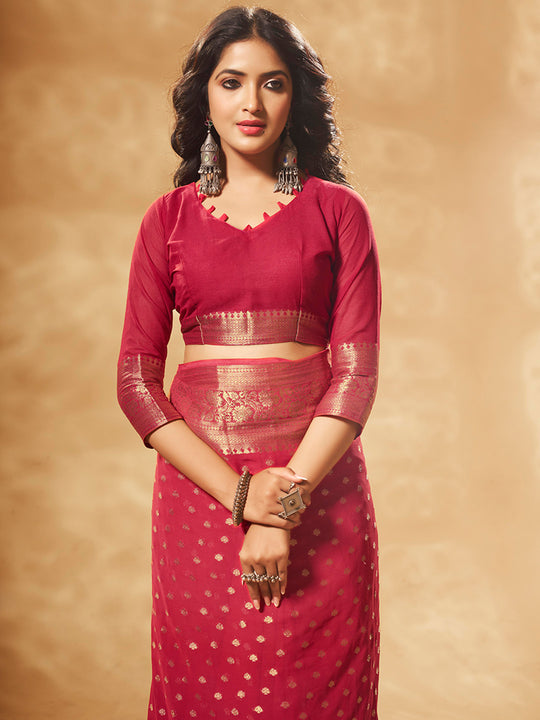 Georgette Banarasi Silk Saree With Blouse Piece