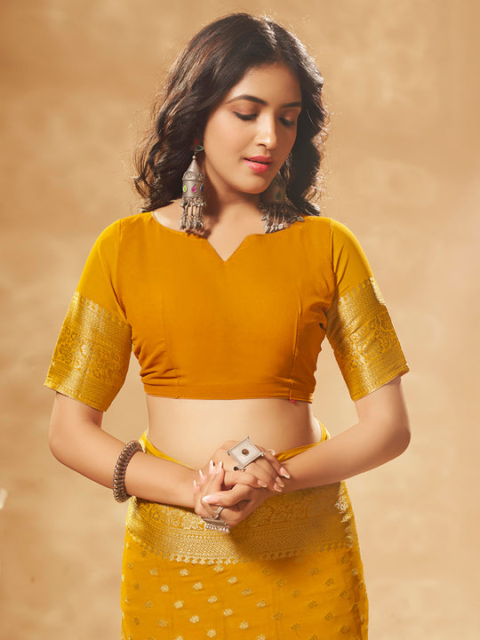 Georgette Banarasi Silk Saree With Blouse Piece