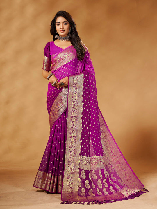Georgette Banarasi Silk Saree With Blouse Piece