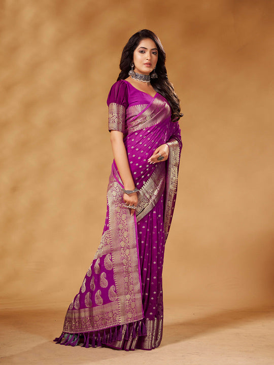 Georgette Banarasi Silk Saree With Blouse Piece