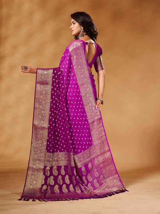 Georgette Banarasi Silk Saree With Blouse Piece