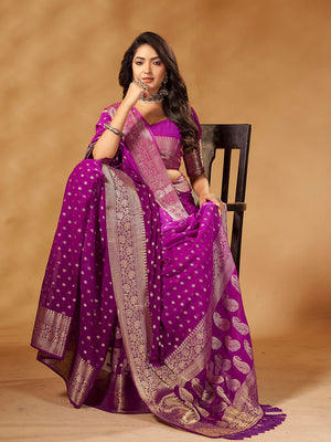 Georgette Banarasi Silk Saree With Blouse Piece