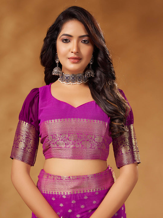 Georgette Banarasi Silk Saree With Blouse Piece