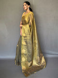 Black Silk Festive Wear Saree With Blouse Piece