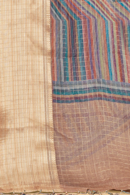 Grey Organza Saree With Blouse Piece