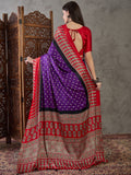 Purple Semi Modal Saree With Blouse Piece