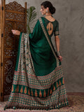 Green Semi Modal Saree With Blouse Piece