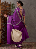 Purple Semi Modal Saree With Blouse Piece