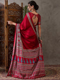 Red Semi Modal Saree With Blouse Piece