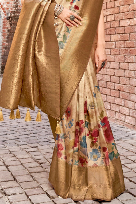 Bronze Brown Banarasi Saree