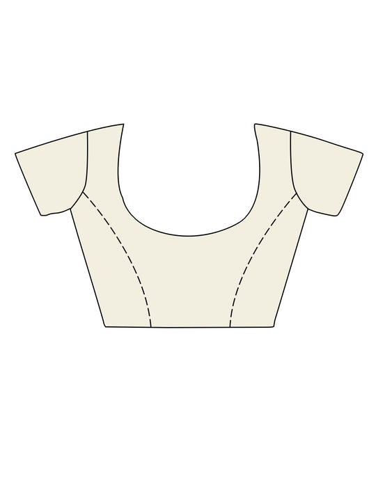 Cream Cotton Saree With Blouse Piece