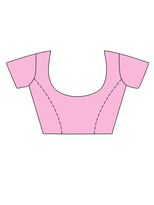 Pink Art Silk Saree With Blouse Piece