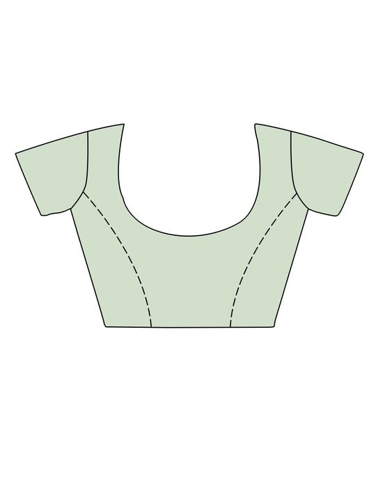 Blue Cotton Saree With Blouse Piece