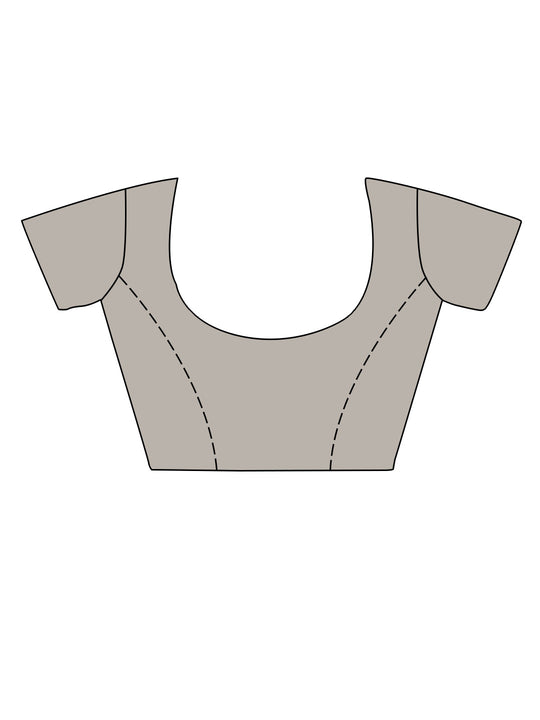 Grey Silk Saree With Blouse Piece