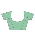 Pista Green Cotton Saree With Blouse Piece