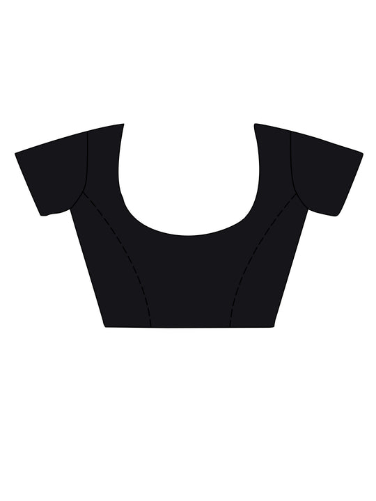 Black Organza Saree With Blouse Piece