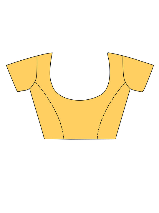 Yellow Paithani Silk Saree With Blouse Piece