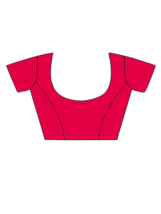 Pink Organza Saree With Blouse Piece