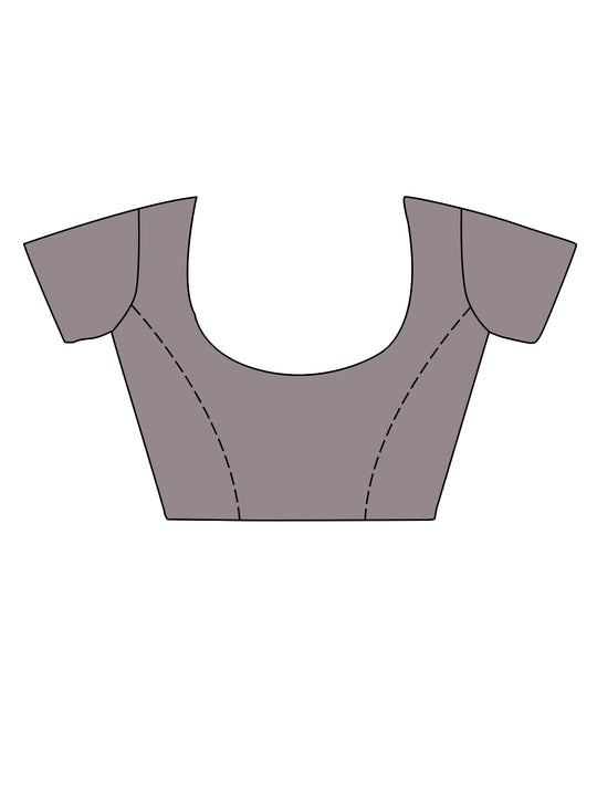 Grey Pure Georgette Party Wear Saree With Blouse Piece