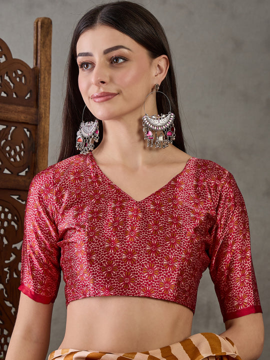 Yellow Semi Modal Saree With Blouse Piece