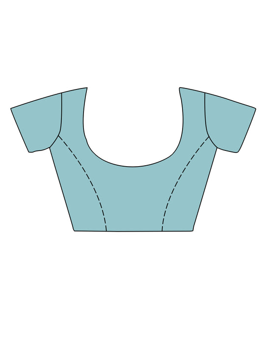 Pista Green Georgette Saree With Blouse Piece