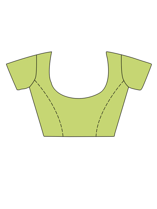 Pista Paithani Silk Saree With Blouse Piece