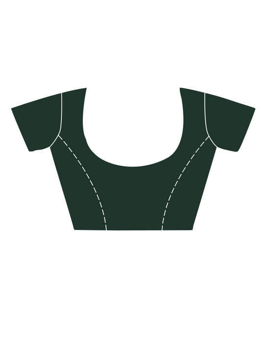 Green Georgette Saree With Blouse Piece