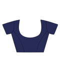 Royal Blue Organza Saree With Blouse Piece