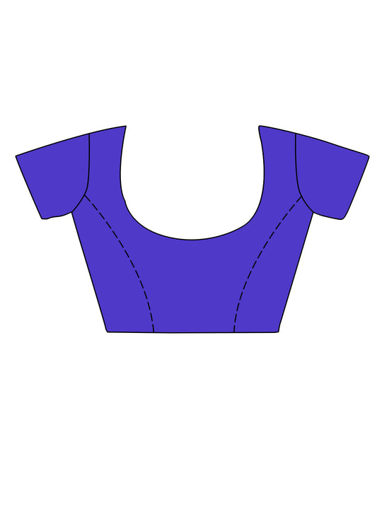 Voilet Kanjivaram Silk Saree With Blouse Piece