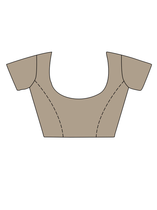 Grey Silk Saree With Blouse Piece