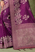 Eggplant Violet Organza saree