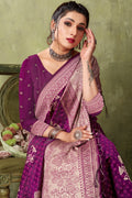 Eggplant Violet Organza saree