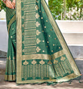 Green Assam silk Sarees With Blouse Piece