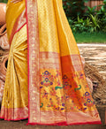 Multi Color kanjivaram silk Sarees With Blouse Piece
