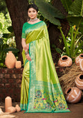 Multi Color kanjivaram silk Sarees With Blouse Piece