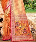 Multi Color kanjivaram silk Sarees With Blouse Piece