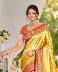 Multi Color kanjivaram silk Sarees With Blouse Piece