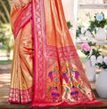 Multi Color kanjivaram silk Sarees With Blouse Piece