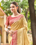 Multi Color kanjivaram silk Sarees With Blouse Piece