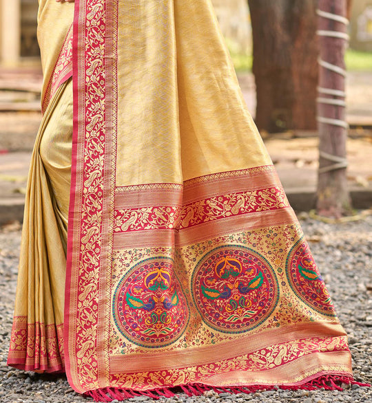 Multi Color kanjivaram silk Sarees With Blouse Piece