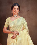 Golden Munga kota Sarees With Blouse Piece