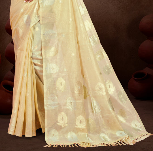 Golden Munga kota Sarees With Blouse Piece