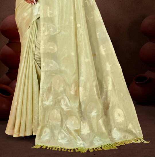 Olive Green Munga kota Sarees With Blouse Piece