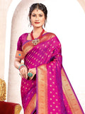 Purple Paithani Silk Saree With Blouse Piece